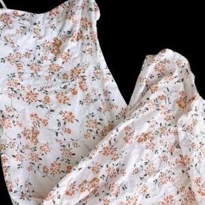 Lost + Wander White Dress with Orange Floral Accents